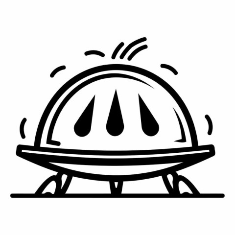 UFO icon. Outline UFO vector icon for web design isolated on whi