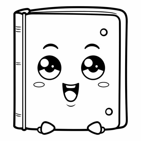 kawaii happy book icon over white background.