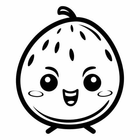 Cute kawaii kawaii kiwi fruit icon. simple style