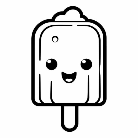 cute ice lolly kawaii character vector illustration designicon