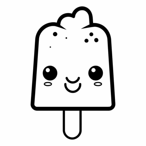 cute ice cream in stick kawaii character vector illustration des