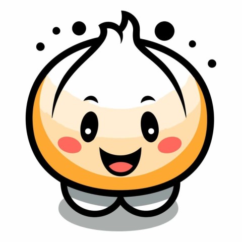 Illustration of a Cute Onion Cartoon Character on a White Backgr