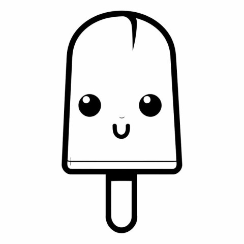 cute ice cream in stick kawaii character vector illustration des