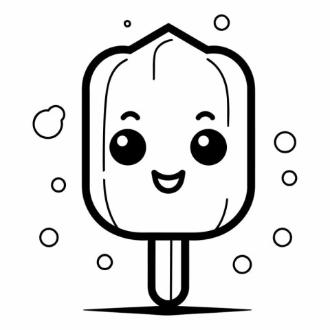 Ice cream cartoon character. Cute kawaii ice cream.