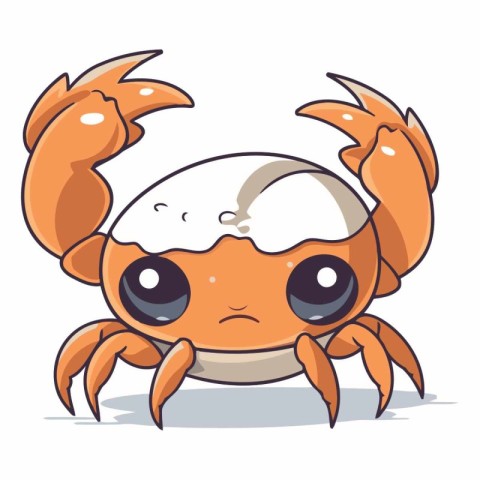 Crab cartoon character. Cute vector illustration of a crab.