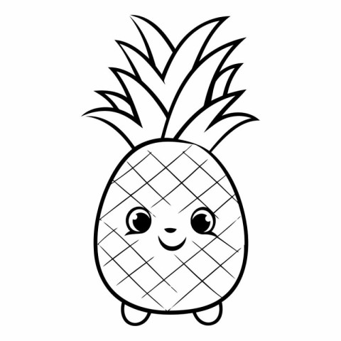 cute pineapple fruit kawaii character vector illustration design