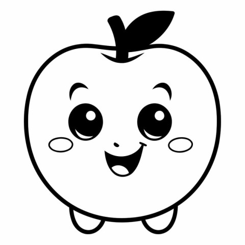 kawaii apple fruit kawaii character icon vector illustration des