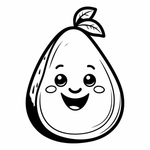 cute kawaii avocado fruit kawaii character vector illustration d