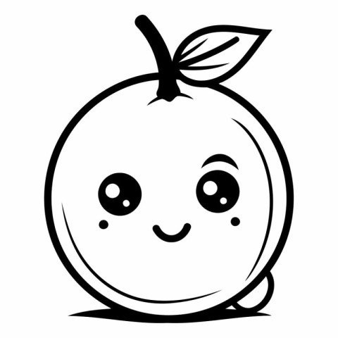 Cute kawaii orange fruit character isolated on white background.