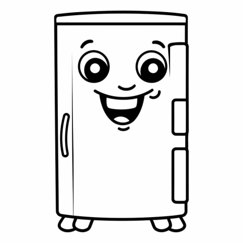 Refrigerator cartoon icon of refrigerator on white background