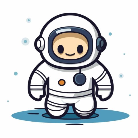 astronaut cartoon on white background eps10