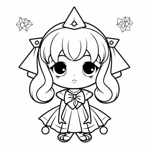 Cute little princess coloring page of cute little princess.