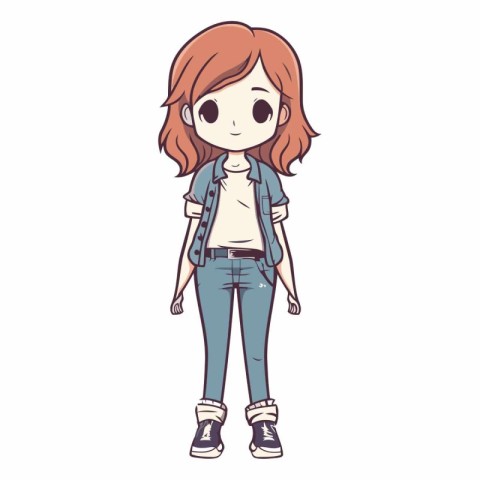 cute girl with casual clothes eps10 graphic