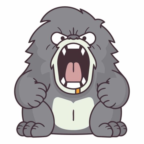 Angry Gorilla Cartoon Mascot Character