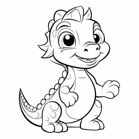 Cute little crocodile. Coloring book for children.