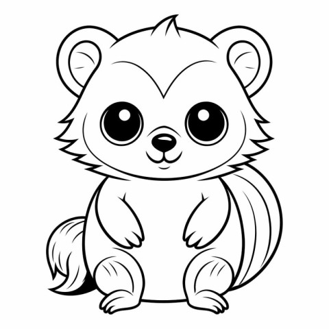 Mascot Illustration of Cute Squirrel Animal for Coloring Book