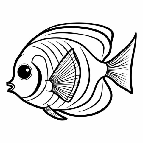 Fish icon. Outline illustration of fish vector icon for web desi