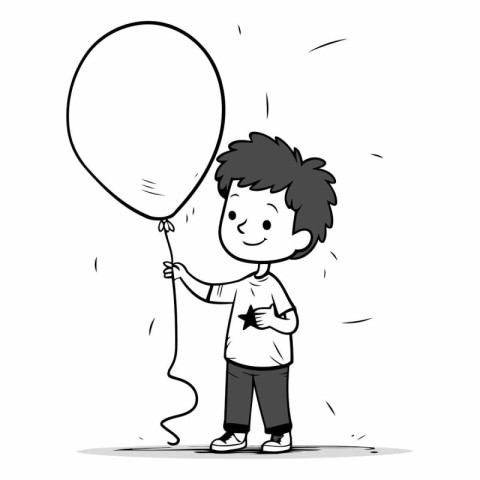 Boy with balloon. sketch for your design EPS10