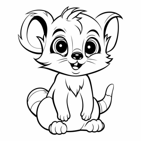 Cute cartoon mouse - Coloring book for children.