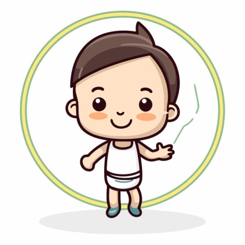 Cute baby boy character vector design. Cartoon kid.