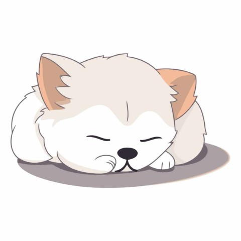 Illustration of a sleeping cat on a white background