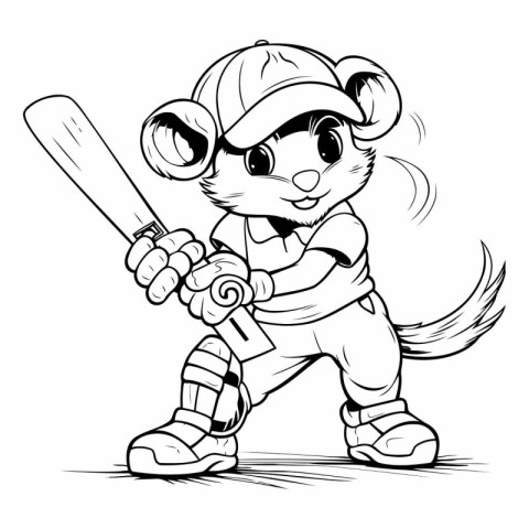 Cartoon Baseball Player Mascot ready for vinyl cutting.