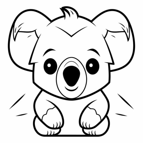 Coloring book for children: Koala. Cartoon character