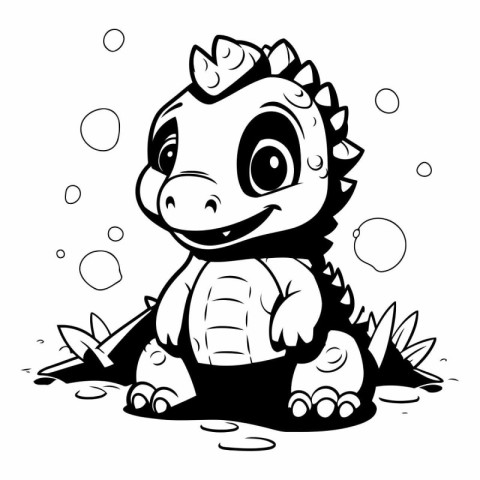 cute little dinosaur on a white background. eps