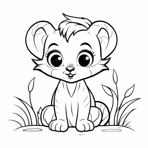 Cute Cartoon Mouse - Coloring Book for Kids - Vector Illustratio