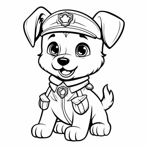 Cute cartoon dog in the form of a police officer.