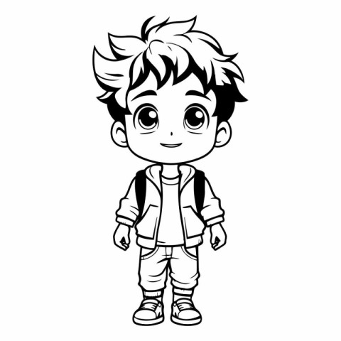 cute little boy cartoon vector illustration graphic design vecto