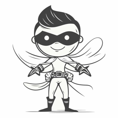 Superhero cartoon character isolated on the white background.