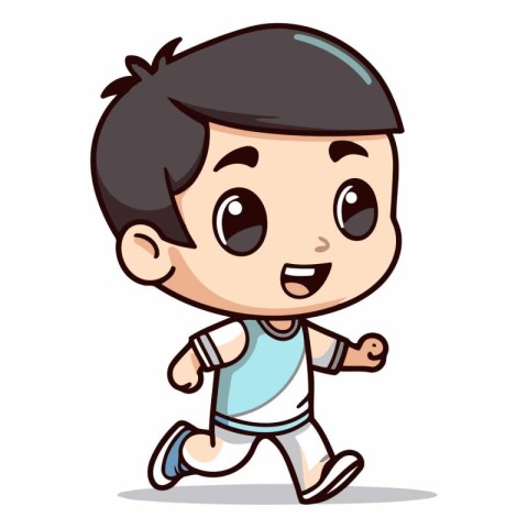 Running - Cute Cartoon Boy Vector IllustrationÃ¯Â»Â¿