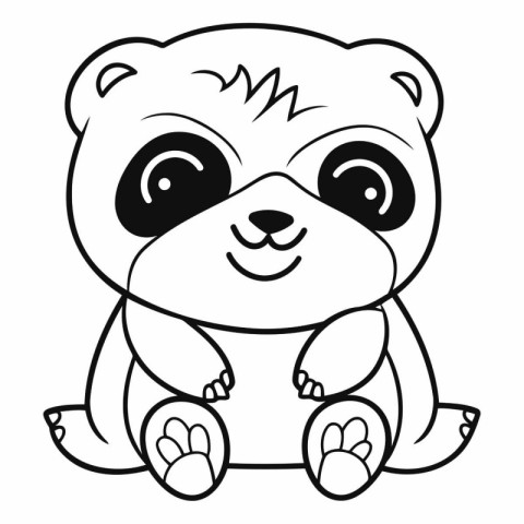 Cute panda icon. Cartoon illustration of cute panda vector icon