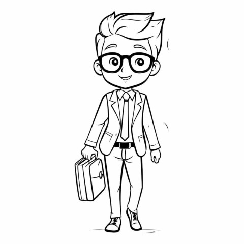 Businessman Cartoon Character with Briefcase. EPS10