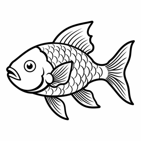 Fish icon. Outline illustration of fish vector icon for web desi