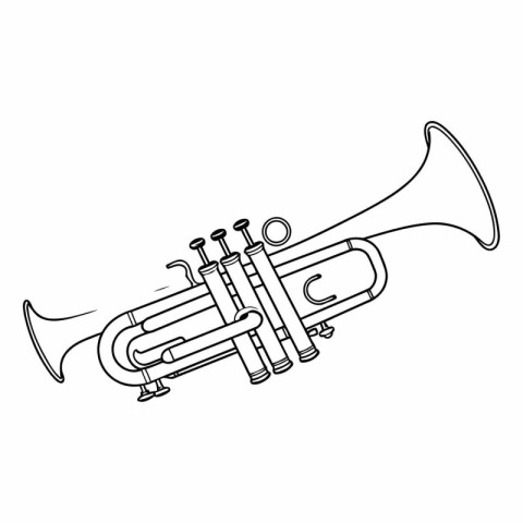 Trumpet icon. Outline illustration of trumpet vector icon for we