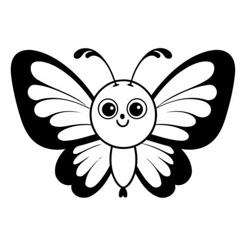 Cute butterfly icon. Cartoon illustration of cute butterfly vect