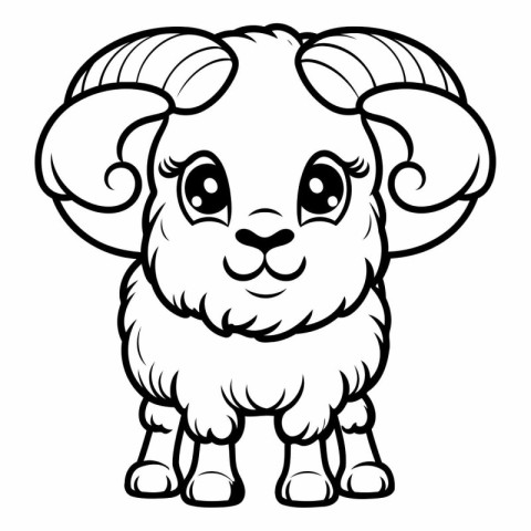 Vector illustration of Cartoon Sheep for Coloring Book or T-shir