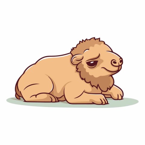 Cute cartoon camel isolated on a white background.