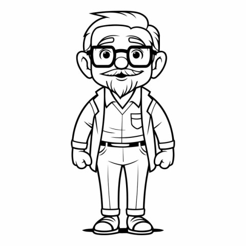 Grandfather Cartoon Mascot Character Vector Illustration. EPS10