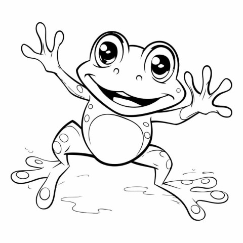 Frogs - Coloring book for adults.