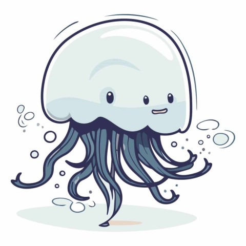 Cartoon jellyfish of a funny jellyfish.