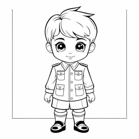 cute little boy cartoon vector illustration graphic design in bl