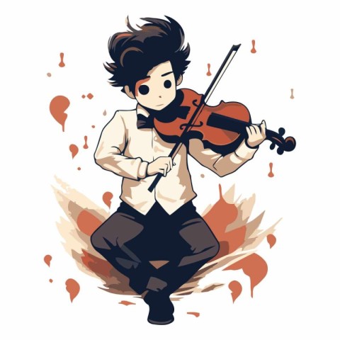 Young man playing violin of a man playing violin.