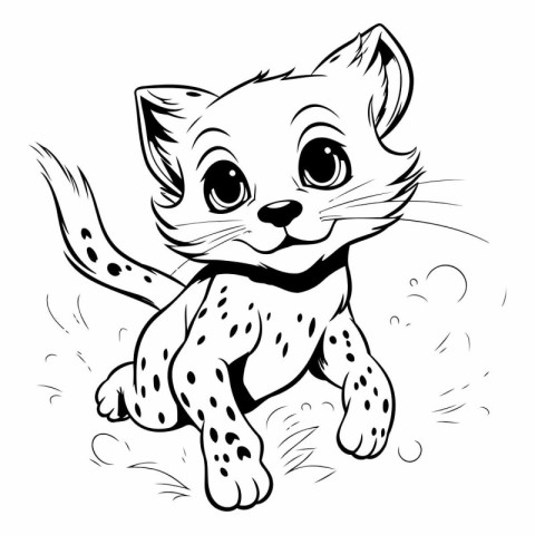 illustration of a cat in cartoon style on a white background.