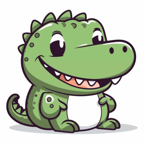 Cute crocodile cartoon character vector illustration isolated on