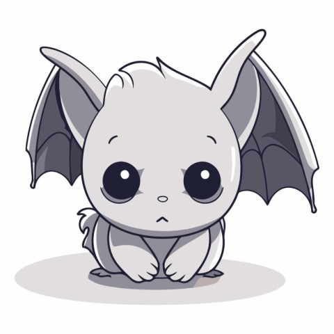 cute little bat cartoon vector illustration graphic design in bl