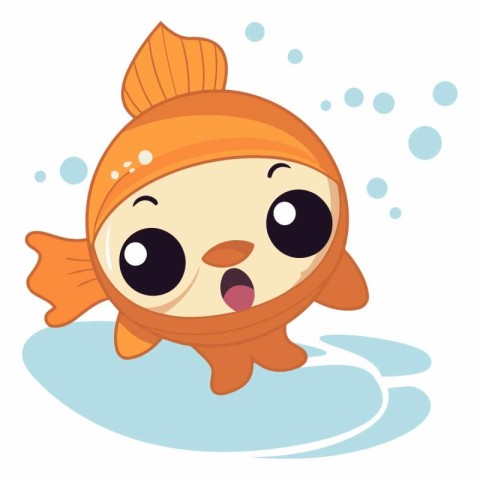 Cute cartoon fish of a fish in a cartoon style.