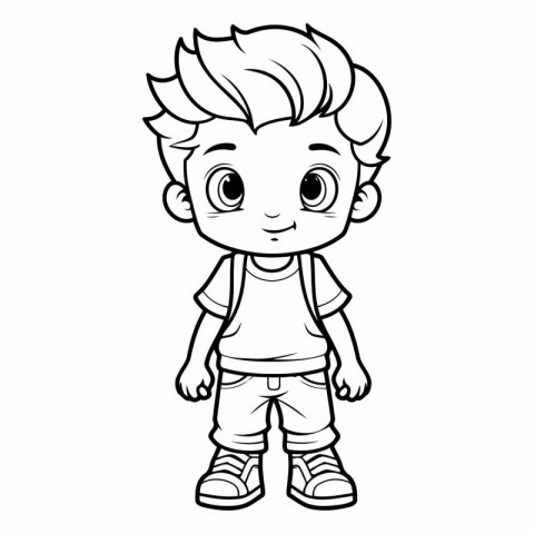 Cute little boy in shorts and t-shirt